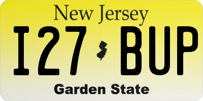 NJ license plate I27BUP