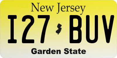 NJ license plate I27BUV