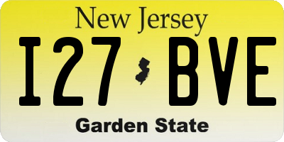 NJ license plate I27BVE
