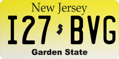 NJ license plate I27BVG