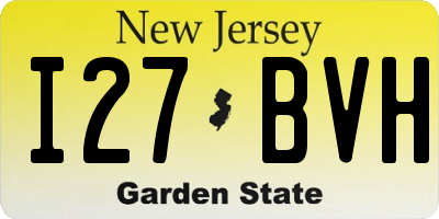 NJ license plate I27BVH