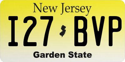 NJ license plate I27BVP