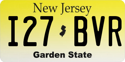 NJ license plate I27BVR