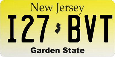 NJ license plate I27BVT