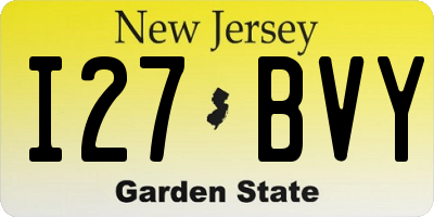 NJ license plate I27BVY