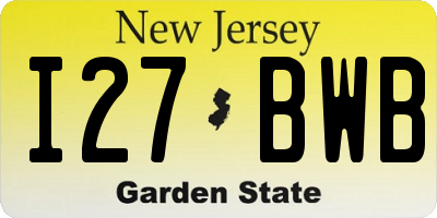NJ license plate I27BWB