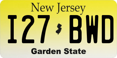 NJ license plate I27BWD
