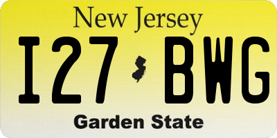 NJ license plate I27BWG