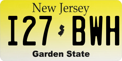 NJ license plate I27BWH