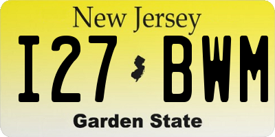 NJ license plate I27BWM