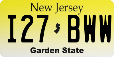 NJ license plate I27BWW