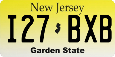 NJ license plate I27BXB