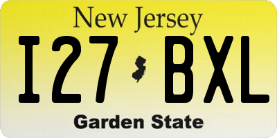 NJ license plate I27BXL