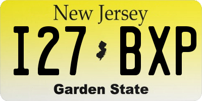 NJ license plate I27BXP