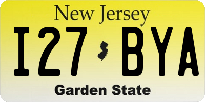NJ license plate I27BYA