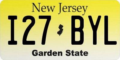 NJ license plate I27BYL