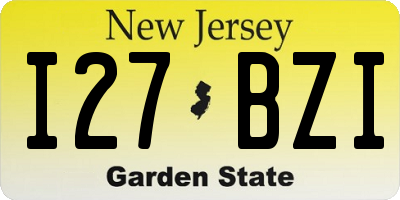 NJ license plate I27BZI