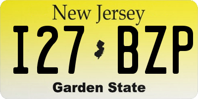 NJ license plate I27BZP
