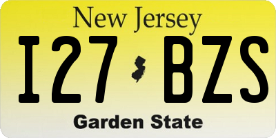 NJ license plate I27BZS