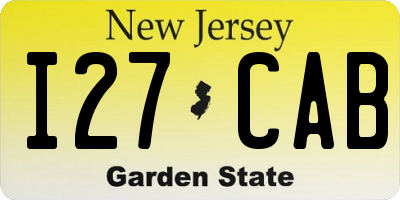 NJ license plate I27CAB