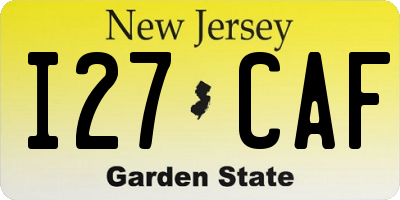 NJ license plate I27CAF