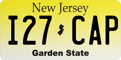 NJ license plate I27CAP