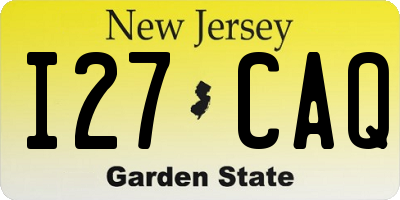 NJ license plate I27CAQ