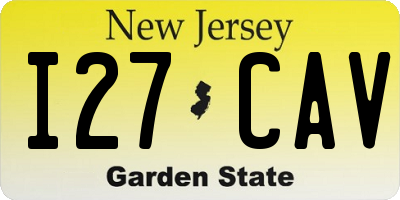 NJ license plate I27CAV