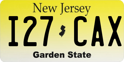 NJ license plate I27CAX