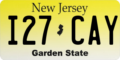 NJ license plate I27CAY