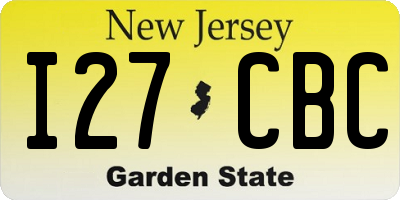 NJ license plate I27CBC