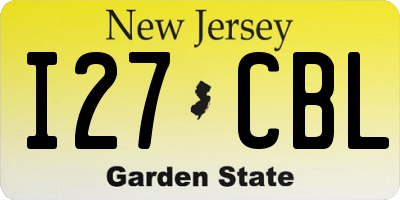 NJ license plate I27CBL