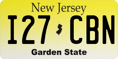 NJ license plate I27CBN