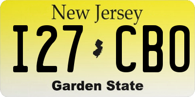 NJ license plate I27CBO