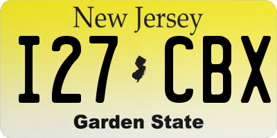NJ license plate I27CBX