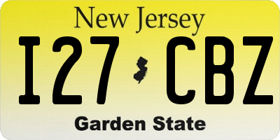 NJ license plate I27CBZ