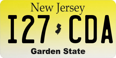 NJ license plate I27CDA