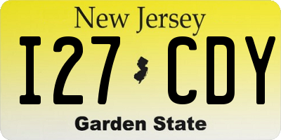 NJ license plate I27CDY
