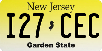NJ license plate I27CEC
