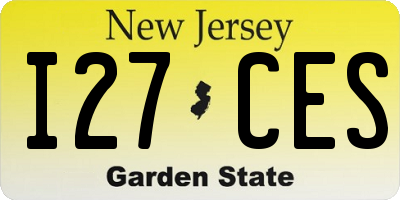 NJ license plate I27CES