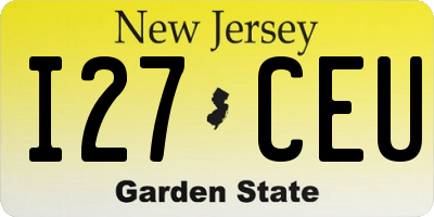 NJ license plate I27CEU
