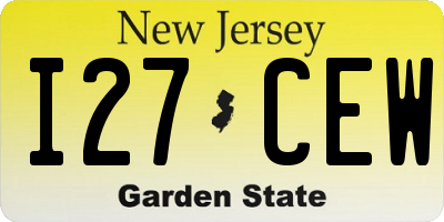 NJ license plate I27CEW