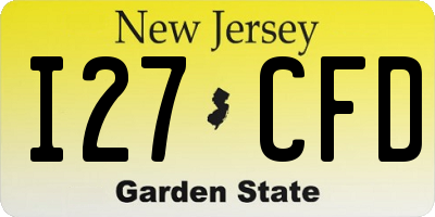 NJ license plate I27CFD