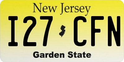 NJ license plate I27CFN