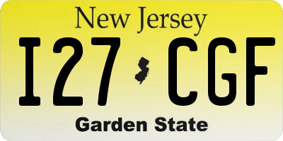 NJ license plate I27CGF