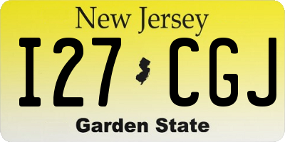 NJ license plate I27CGJ