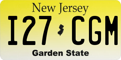 NJ license plate I27CGM