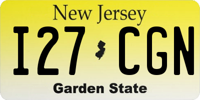 NJ license plate I27CGN