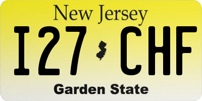 NJ license plate I27CHF