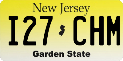 NJ license plate I27CHM